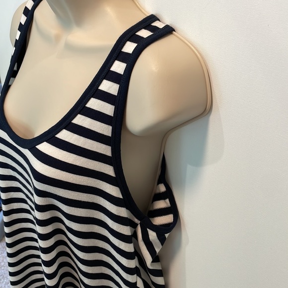Rag & bone, SIZE L New with tag, White/Navy Striped split back tank - Picture 3 of 5